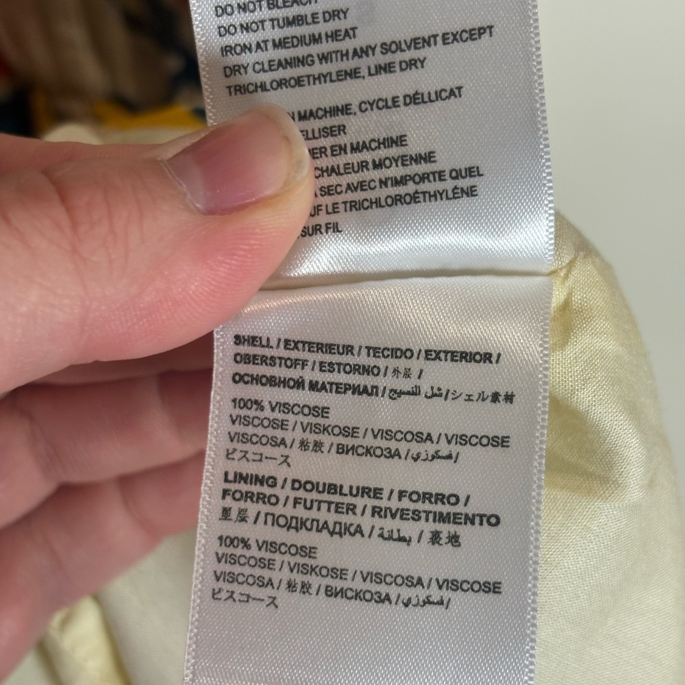 Farm Rio Anthropologie NWT Puff Sleeve Mini Dress in Yellow Floral Motif Small - Picture 9 of 11